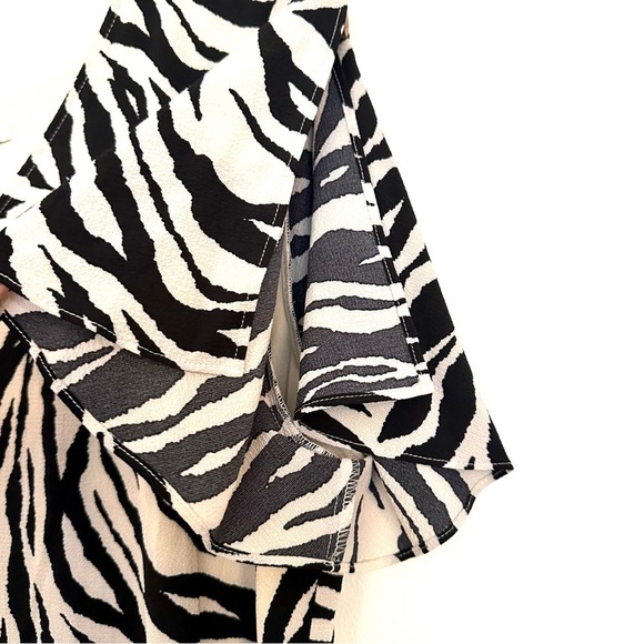 Est. 1946 Zebra Print Black Cream Midi Dress Size Large - Picture 8 of 12